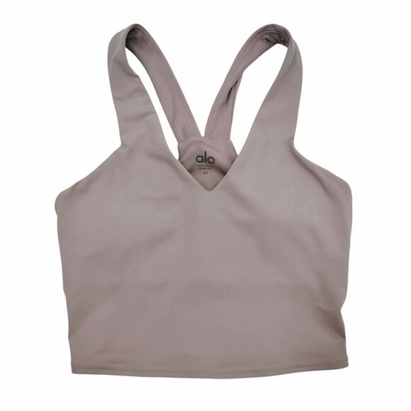 Alo Yoga Airbrush Real Bra Tank Top Taupe Tan Brown W9587R Size XS - Picture 1 of 3